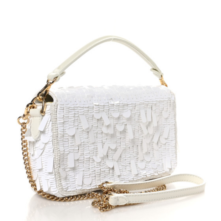 Bag White Sequin & Leather – Fnd Bgtt