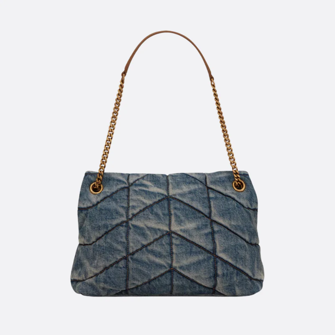 Bag Puffer in Quilted Vintage Denim
